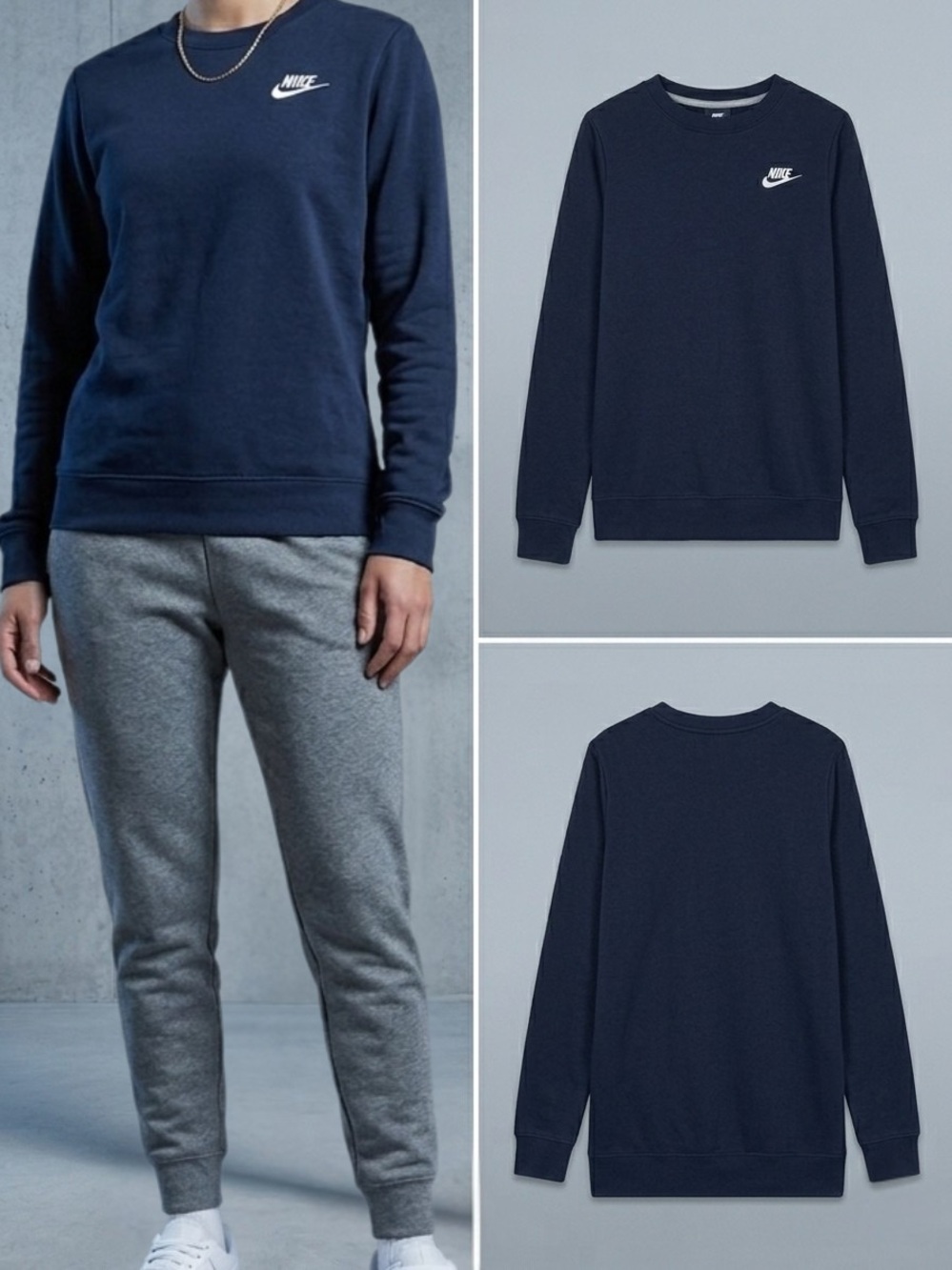 Nike Sportswear Essential Fleece Crewneck Sweatshirt Obsidian Navy XS
